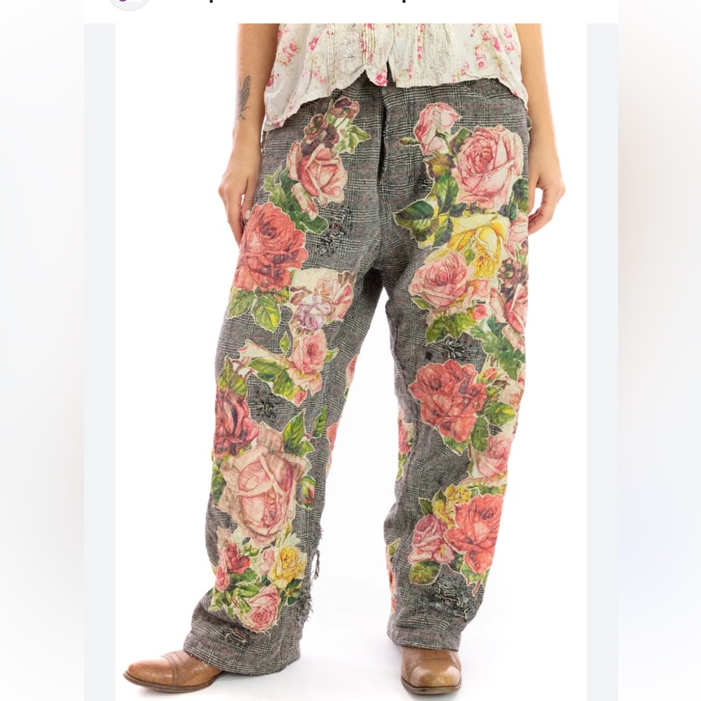 Magnolia Pearl Plaid pants with Red Accents - Picture 2 of 15